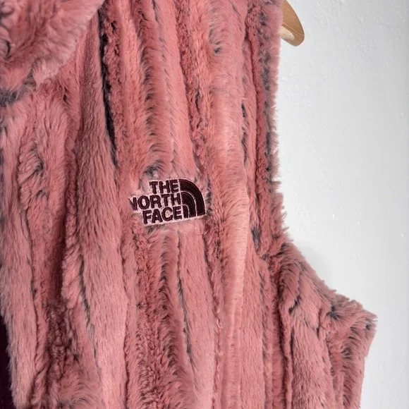 The North Face Furlander Faux Fur Hooded Vest Pink Size L EUC - Picture 7 of 11